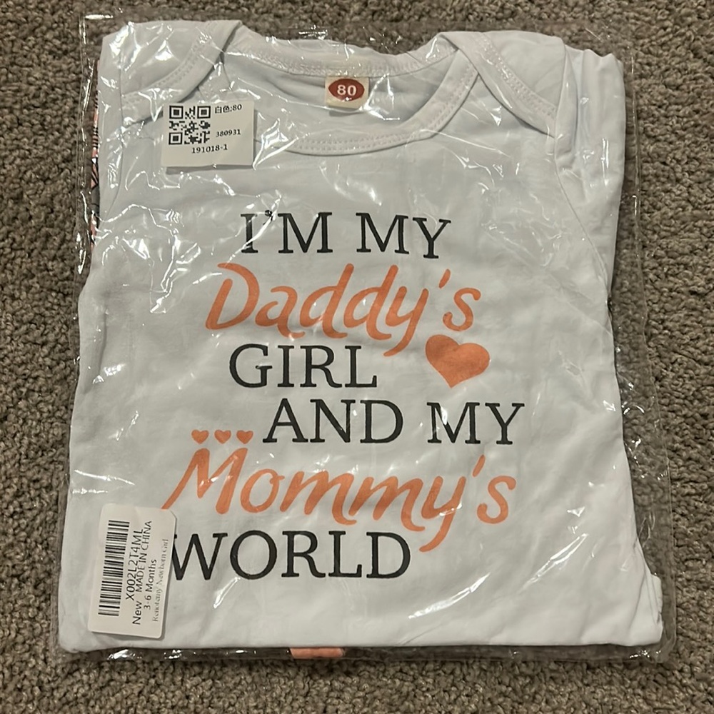 4 pieces floral outfit - I’m my dadday’s girl and my mommy’s world